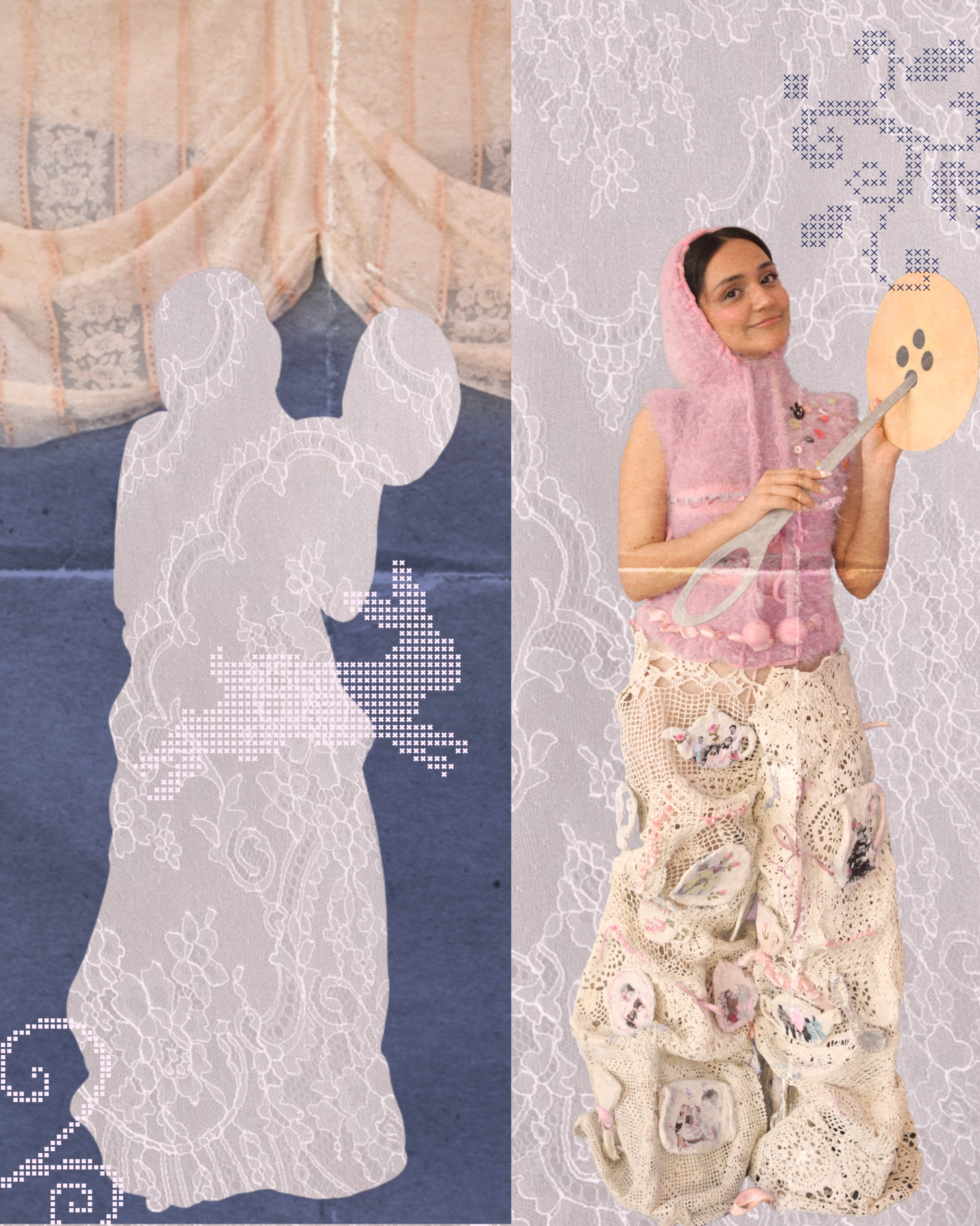 Final Thesis — lace silhouette collage, girlhood and form
